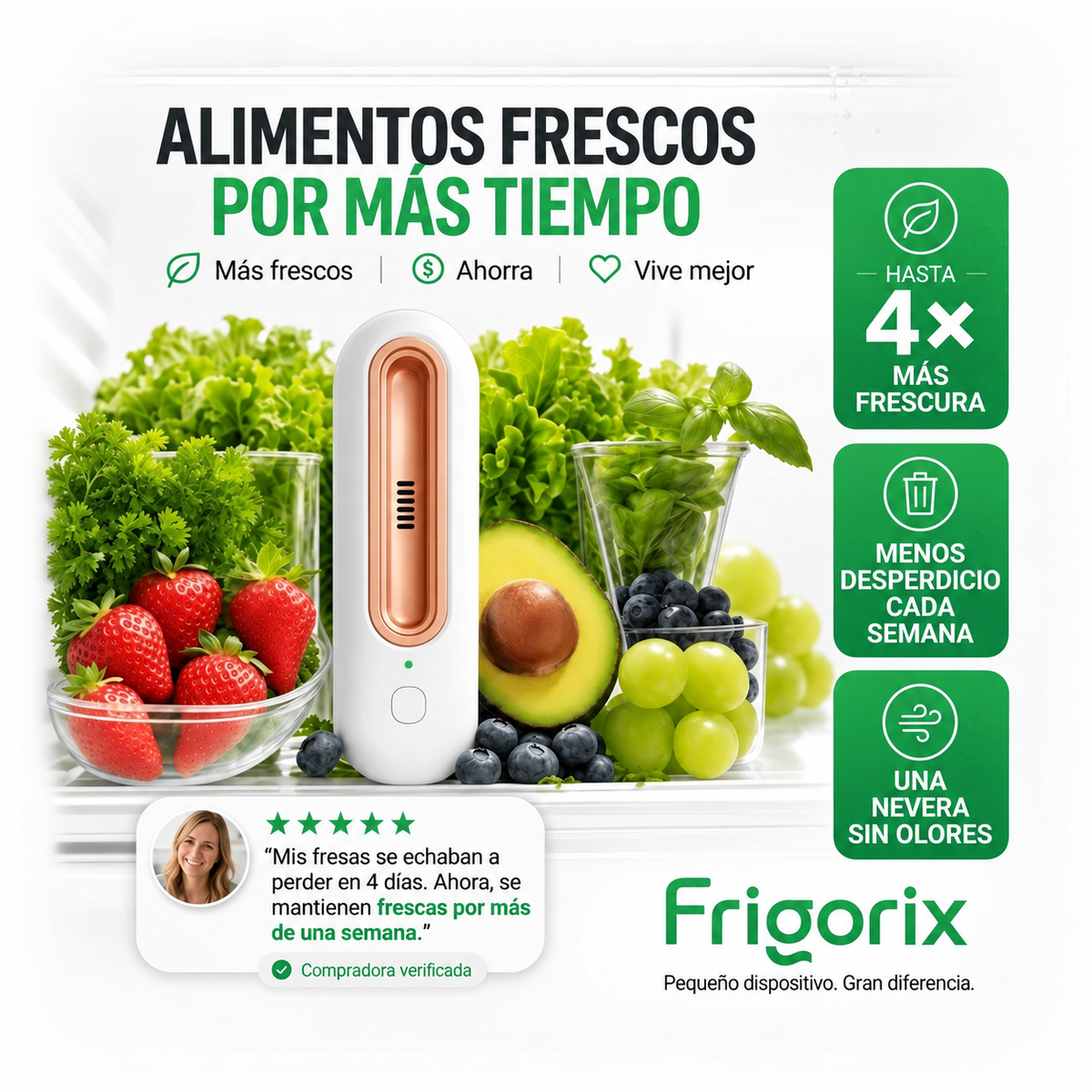 Frigorix™ – Mantén tus alimentos frescos 4 veces más tiempo